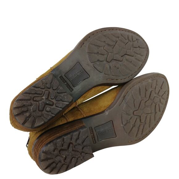 Born SZ 8 Brie Bootie Taupe Distressed Suede Boho Hippie Festival Concert Fall - Picture 8 of 9